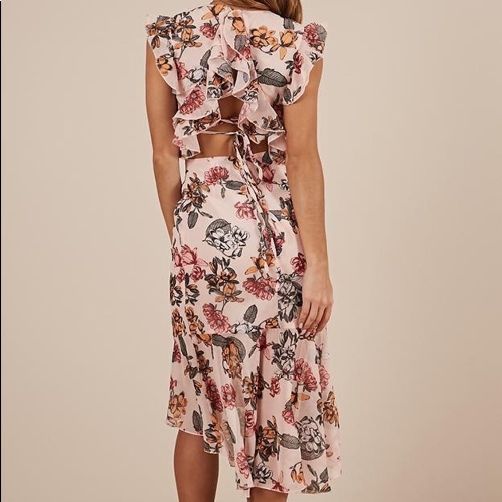 Tighten The Strings Dress In Blush Floral